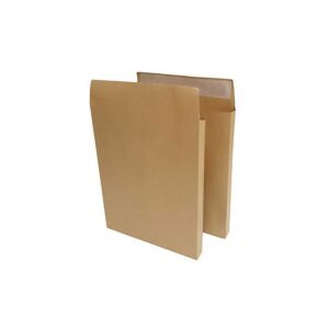 Pochette kraft mille raies avec bande de protection, non armée et soufflet de 3cm, 120g <h5>415</h5>